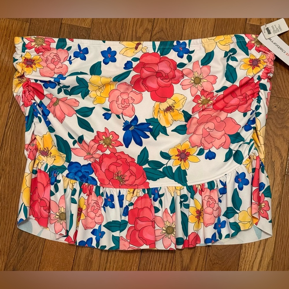 Liz Claiborne Womens 20W Floral Plus Swim Skirt